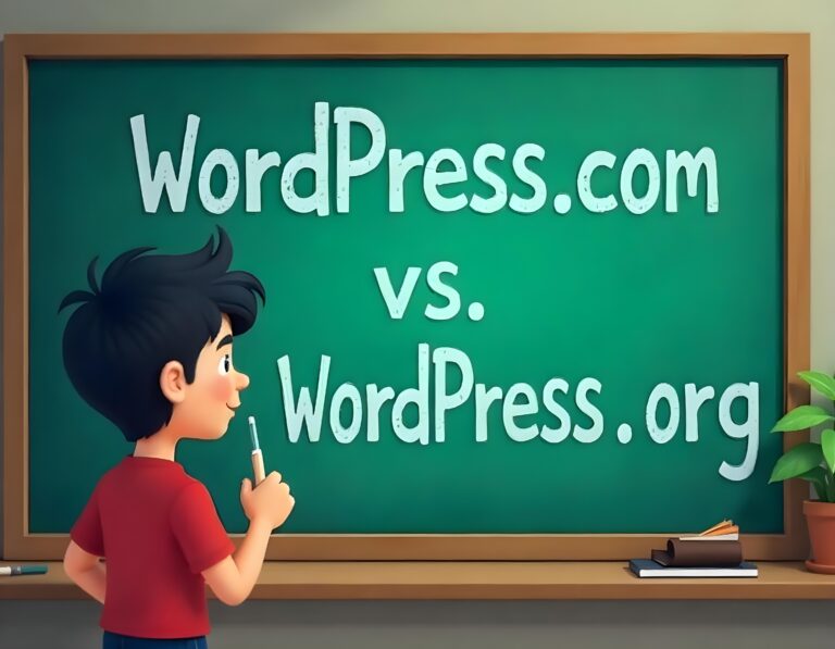 Image displaying wordpress.com vs wordpress.org